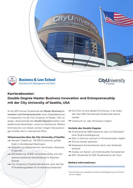 Business Administration M.Sc. Flyer