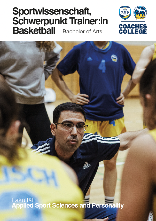 Cover BSP Flyer Sportwissenschaft, Schwerpunkt Trainer:in Basketball B.A.